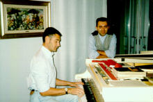 Fabrice at the piano and me 