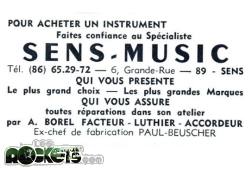 Biglietto pubblicitario del negozio SENS MUSIC - © LesROCKETS.com