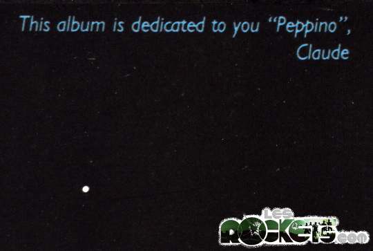 La dedica di Claude Lemoine a Giuseppe Giannini sul retro dell'album Galaxy - © LesROCKETS.com