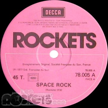 Space rock - FR (1977) - Etichetta lato A - © LesROCKETS.com
