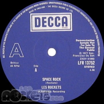 Space rock - GB (1977) - Etichetta lato A - © LesROCKETS.com